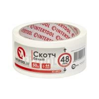 Скотч білий, 50 м × 48 мм, 44 мкм INTERTOOL KT-0917