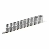 Набір шестигранних головок на планці, 1/2", 10 од. (10, 11, 12, 13, 14, 15, 17, 19, 22, 24 мм) INTERTOOL ET-6011