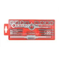Набір плашок і мітчиків, 20 од., M3-M12 INTERTOOL SD-8020