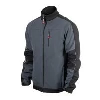 Куртка SOFTSHELL темно сіра-чорна, тришарова, тканина - стрейч 300 GSM 100D з водо- і вітрозахистом, розмір М INTERTOOL SP-3132