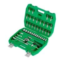 Набір інструментів, 1/4", 46 од., головки: 4-14 мм, біти 21 од., кейс INTERTOOL ET-6046SP