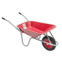 Тачка садово-будівельна, 65 л., 130кг, 1 пневмоколесо з підшипником 14"(3.50-8). INTERTOOL WB-0613