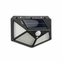 Світильник акумуляторний настінний 100 SMD, вуличний, сонячна панель, датчик руху INTERTOOL LB-0113