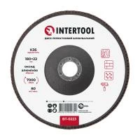 Диск шліфувальний пелюстковий 180 x 22мм зерно K36 INTERTOOL BT-0223