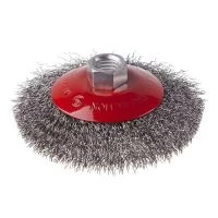 Щітка конусна, 100 мм, M14, кручений дріт, для КШМ, 12500 об/хв INTERTOOL BT-5100
