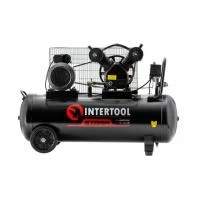 Компресор, 100 л, 3,0 кВт, 220 В, 10 атм, 500 л/хв, 2 циліндри, 83 дБ INTERTOOL PT-0014