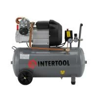 Компресор, 50 л, 3,0 кВт, 220 В, 10 атм, 420 л/хв, 2 циліндри INTERTOOL PT-0007