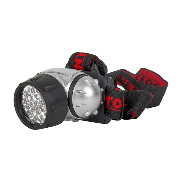 Ліхтар налобний світлодіодний, 4 режими роботи, 19 LED, 45 лм, батарейки 3 ААА INTERTOOL LB-0301
