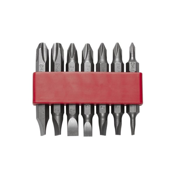 Викрутка магнітна 1/4", 10*50 мм, з комплектом насадок 15 од., CrV INTERTOOL HT-0415