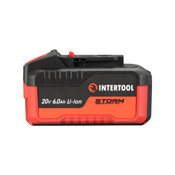 Акумулятор, 20 В, Li-Ion, 6,0 Аг, індикатор рівня заряду INTERTOOL WT-0342