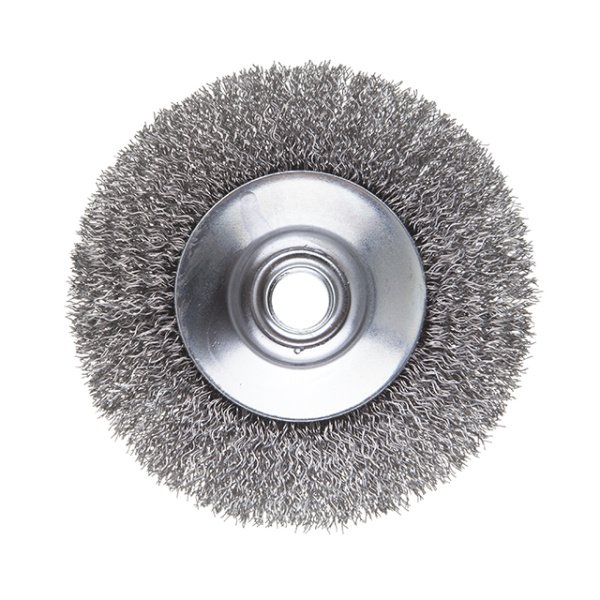 Щітка конусна, 100 мм, M14, кручений дріт, для КШМ, 12500 об/хв INTERTOOL BT-5100