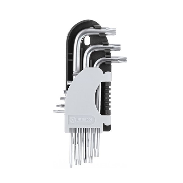 Набір ключів Г-подібних TORX, 9 од., Т10-Т50, S2, PROF INTERTOOL HT-1821