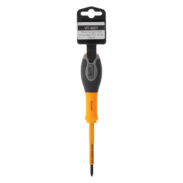 Викрутка хрестова ізольована PZ1, 80 мм 1000 В INTERTOOL VT-3221