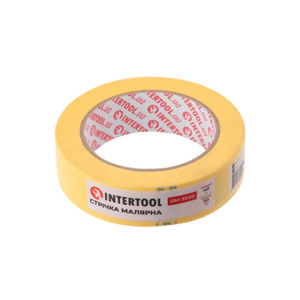 Стрічка малярна 30мм, 40м, жовта INTERTOOL DM-3040