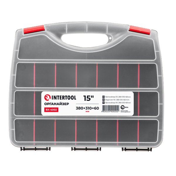 Органайзер 15" 380x310x60 мм INTERTOOL BX-4002