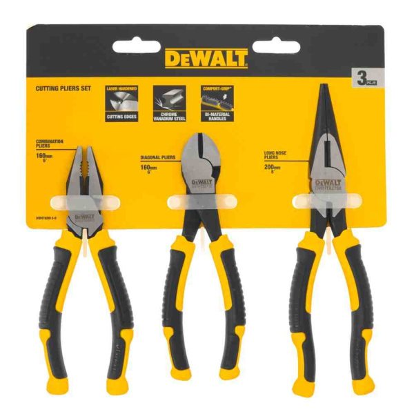 Набір з трьох шарнірно-губцевих інструментів LASER HARDENED DeWALT DWHT82813-0