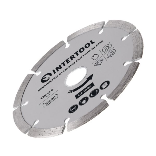 Диск відрізний сегментний алмазний, 125мм, 16-18% INTERTOOL CT-1002
