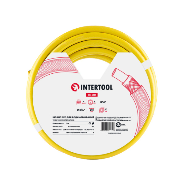 Шланг садовий, тришаровий, зелений, 1/2", 10 м, армований INTERTOOL GE-4021