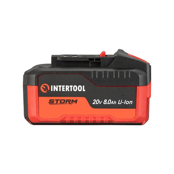 Акумулятор, 20 В, Li-Ion, 8,0 Аг, індикатор рівня заряду INTERTOOL WT-0343
