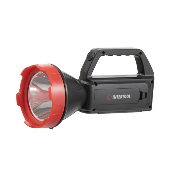 Ліхтар акумуляторний 1 LED + 1 COB, power bank, індикатор заряду, сонячна панель INTERTOOL LB-0107