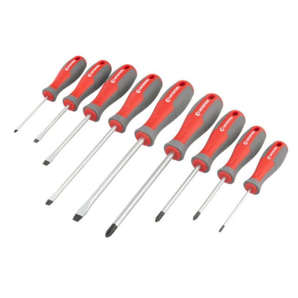 Набір викруток, 9 од., Cr-V, 75-150 мм (SL3, SL5, SL6, SL8, PH0, PH1, PH2, PH3) INTERTOOL VT-3349