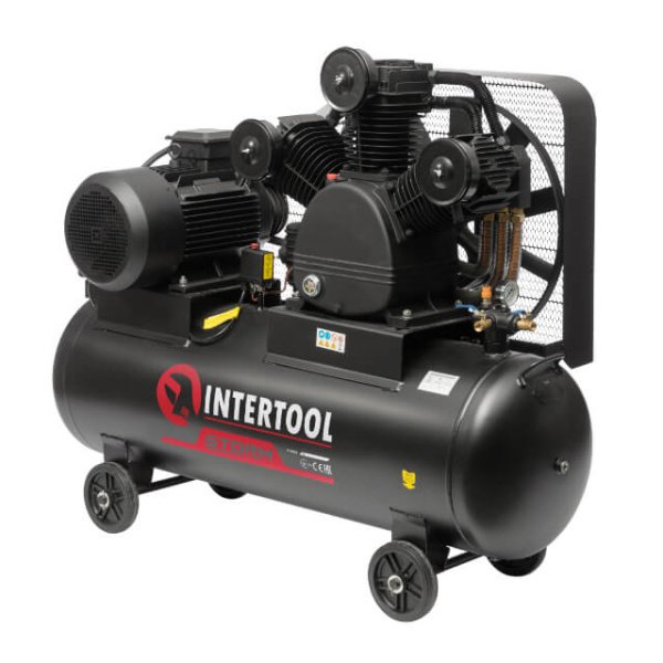 Компресор, 300 л, 15,0 кВт, 380 В, 10 атм, 2000 л/хв, 3 циліндри INTERTOOL PT-0052
