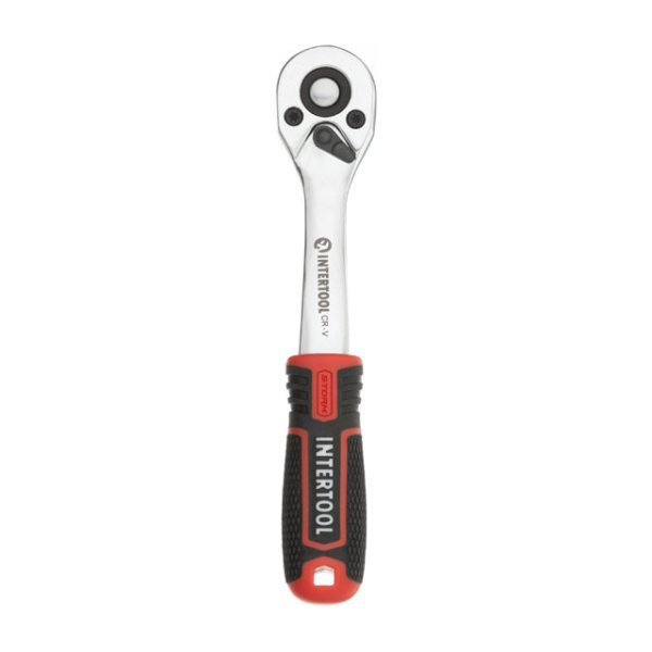 Рукоятка з храповим механізмом 72 зуба, 1/4", Cr-V STORM INTERTOOL ET-8001