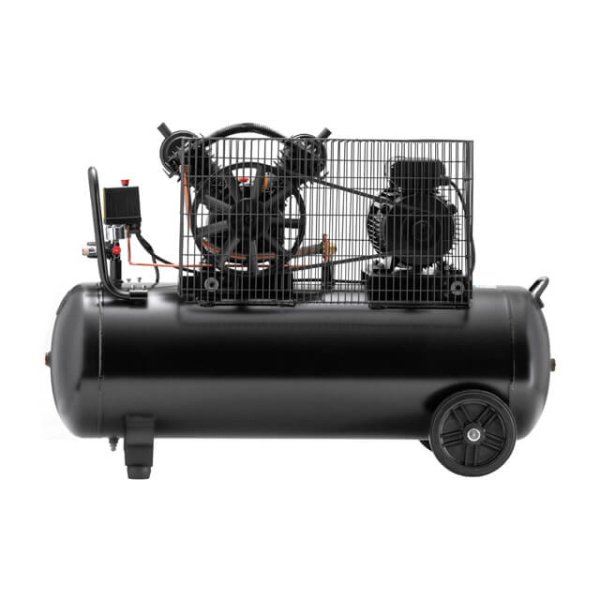 Компресор, 100 л, 3,0 кВт, 220 В, 10 атм, 500 л/хв, 2 циліндри, 83 дБ INTERTOOL PT-0014