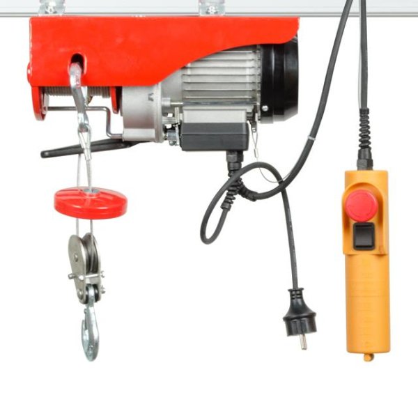 Лебідка електрична, 230 В, 0,5 кВт, 125/250 кг, трос: 3,0 мм × 12 м INTERTOOL GT1481
