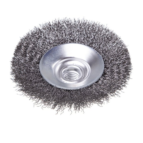 Щітка конусна, 100 мм, M14, кручений дріт, для КШМ, 12500 об/хв INTERTOOL BT-5100