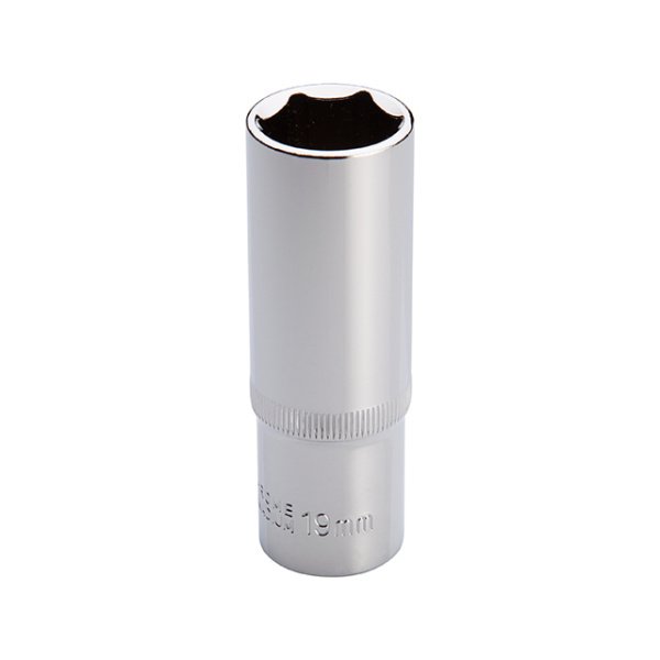 Головка шестигранна подовжена 1/2", 19*78 мм CrV INTERTOOL ET-0119