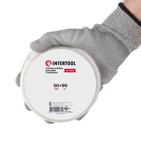 Стрічка клейка для швів "серпянка" 50 мм * 90 м INTERTOOL KT-0923