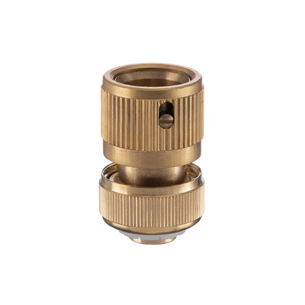Конектор латунний з аквастопом 1/2" на шланг 1/2" STORM INTERTOOL GE-1219