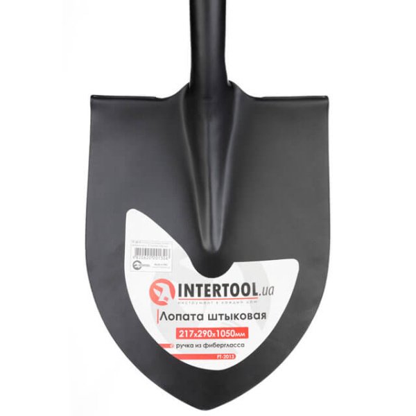 Лопата штикова, ручка з фібергласу, 217×290×1050 мм INTERTOOL FT-2013