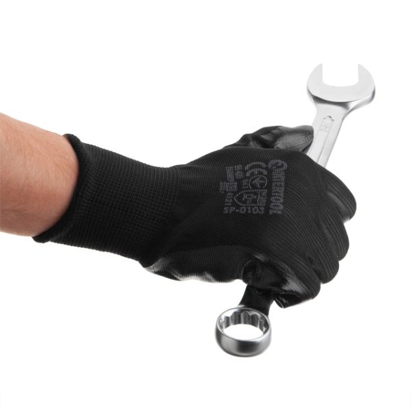 Рукавичка бавовняний трикотаж 9 " сіра INTERTOOL SP-0103