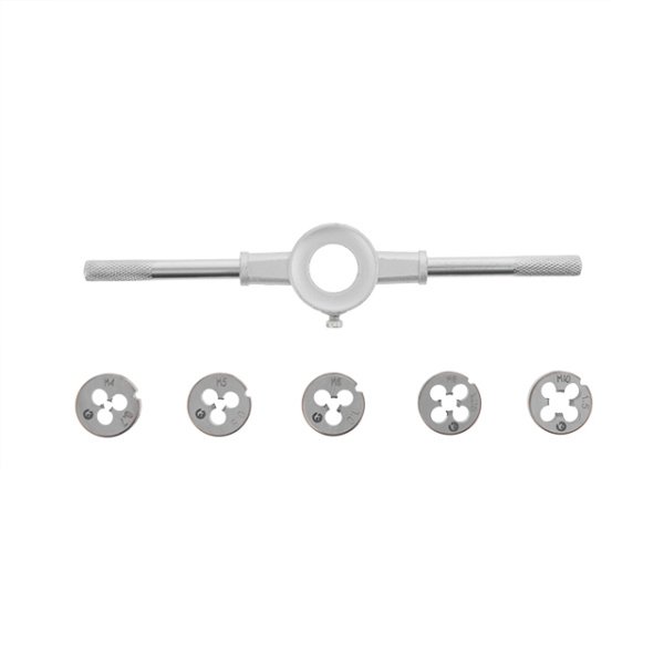 Нібор плашок з тримачем, 6 од., M4, M5, M6, M8, M10 INTERTOOL SD-8019