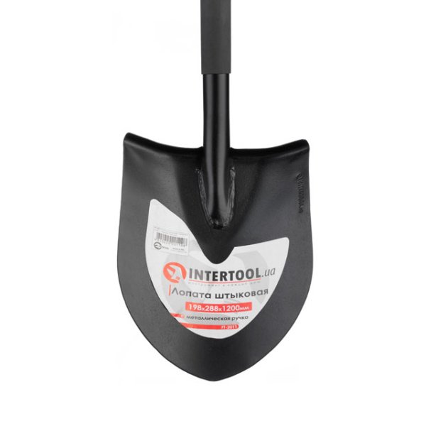Лопата штикова, металева ручка, 198х288х1200 мм INTERTOOL FT-2011