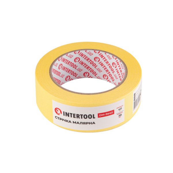 Стрічка малярна 38мм, 40м, жовта INTERTOOL DM-3840