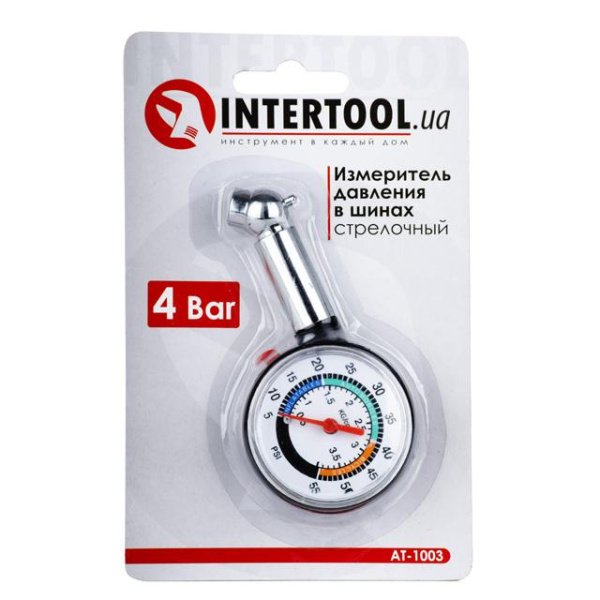 Вимірювач тиску в шинах стрілочний INTERTOOL AT-1003