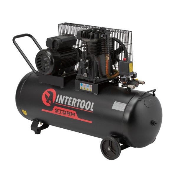 Компресор, 100 л, 1,8 кВт, 220 В, 10 атм, 250 л/хв INTERTOOL PT-0012
