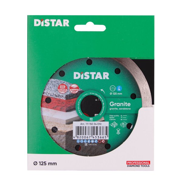 Круг алмазний вiдрiзний Distar 1A1R 125x1,4x10x22,23 Granite
