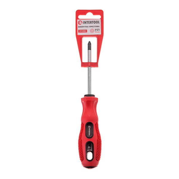 Викрутка хрестова, PZ1×75 мм, Cr-V INTERTOOL VT-3155