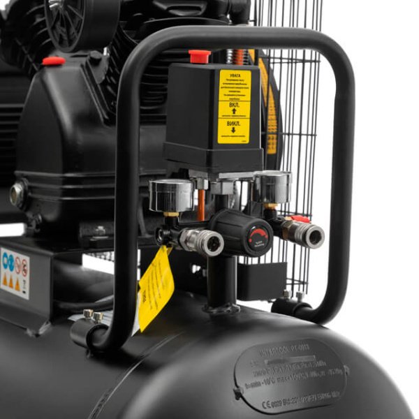 Компресор, 100 л, 3,0 кВт, 380 В, 10 атм, 500 л/хв, 2 циліндри INTERTOOL PT-0013
