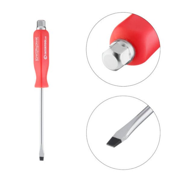 Викрутка ударна SL 6 * 125 мм CrV INTERTOOL HT-0483
