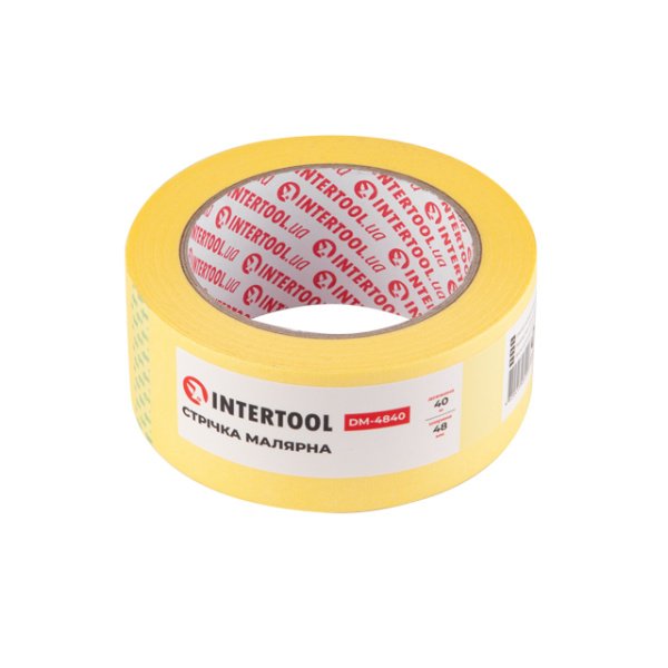 Стрічка малярна 48мм, 40м, жовта INTERTOOL DM-4840