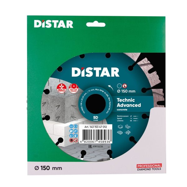 Круг алмазний вiдрiзний Distar 1A1RSS/C3 150x2,3/1,5x11x22,23-12-HIT Technic Advanced