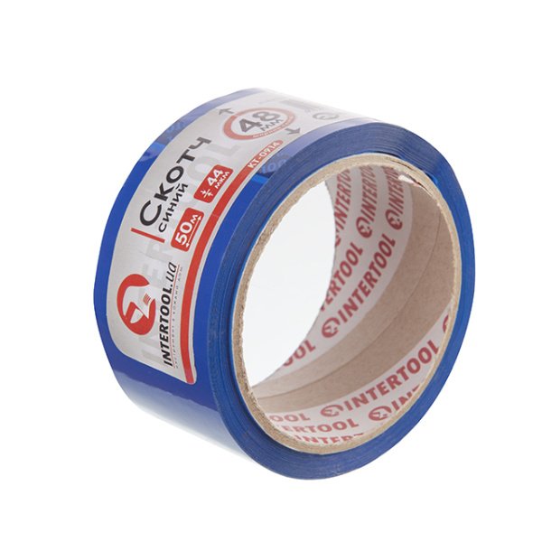 Скотч синій, 50 м × 48 мм, 44 мкм INTERTOOL KT-0914