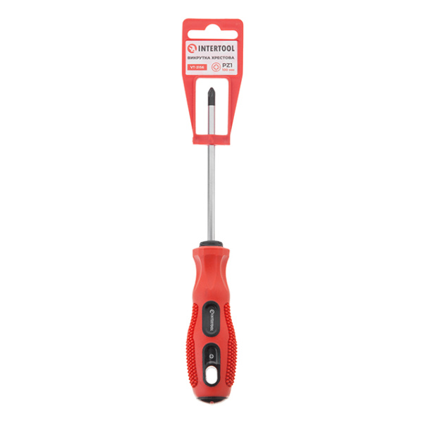 Викрутка хрестова, PZ1×100 мм, Cr-V INTERTOOL VT-3156