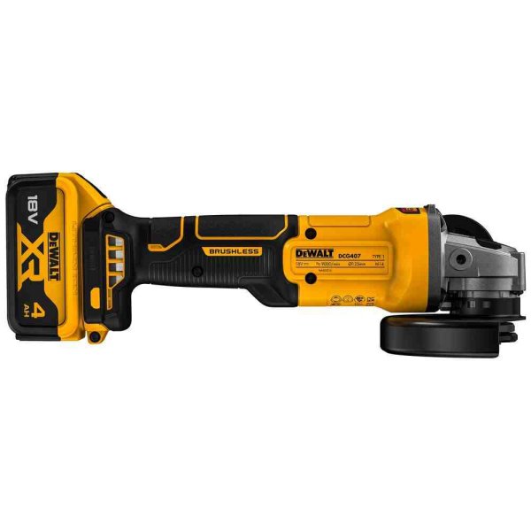 Шліфмашина кутова - болгарка акумуляторна безщіткова DeWALT DCG407M2T