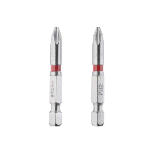 Комплект викруткових насадок, PH2, 1/4"×50 мм, S2, 2 од., STORM INTERTOOL VT-0212